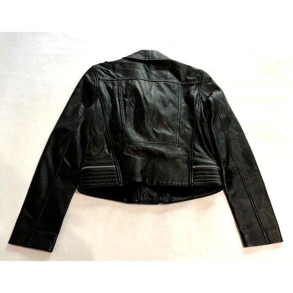 Maje Leather Jacket in Black - Picture 7 of 8